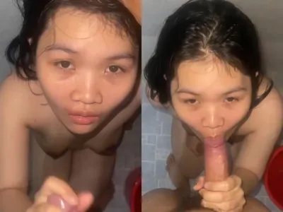 đang tắm nhưng vẫn thèm mút cu